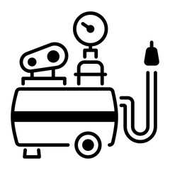 An icon of air compressor in line style 