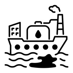 An outline style icon of oil spill 