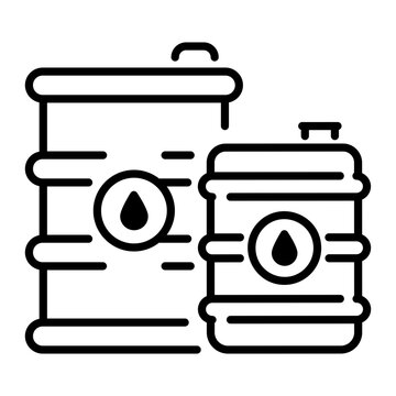 recommend clip art: An outline style icon of oil barrels 