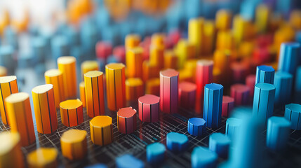 Fototapeta premium Incorporate advanced 3D effects into financial graphs for a polished and insightful presentation.