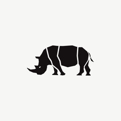 Minimalist Modern Rhino Logo Silhouette