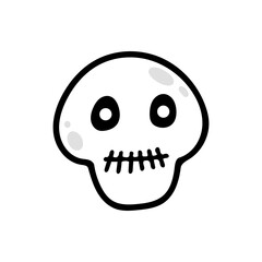 Skull skeleton vector for halloween, sticker design.