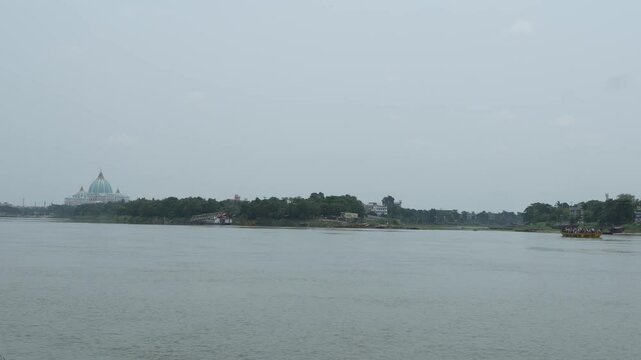 ISKCON Mayapur is the largest Krishna temple in India across the Ganges River.