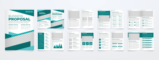 set of minimalist business brochure template with simple style and modern layout