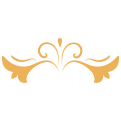 Fototapeta premium Eastern Islamic Flower Divider Icon. Isolated on White Background. Vector Illustration in Abstract Design.