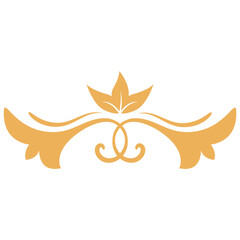 Eastern Islamic Flower Divider Icon. Isolated on White Background. Vector Illustration in Abstract Design.