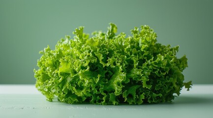 Obraz premium Fresh Green Lettuce Head on Gray Surface