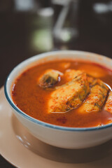 Sour and spicy curry fish soup, Thai food. Authentic Thai southern