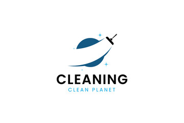 cleaning logo vector icon illustration