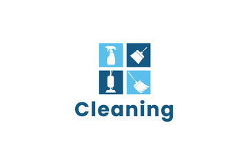 cleaning logo vector icon illustration