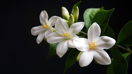 Beautiful jasmine flower on black background