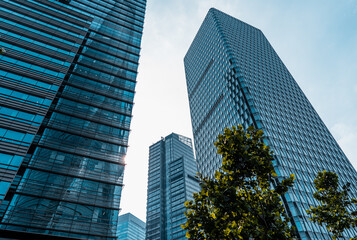 Fototapeta premium Urban city view with buildings in Shanghai, China