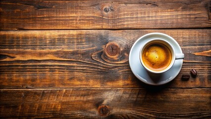 Espresso coffee On a wooden background. Top view