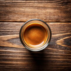 Espresso coffee On a wooden background. Top view