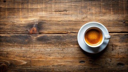 Espresso coffee On a wooden background. Top view
