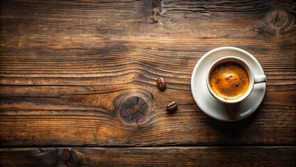 Espresso coffee On a wooden background. Top view