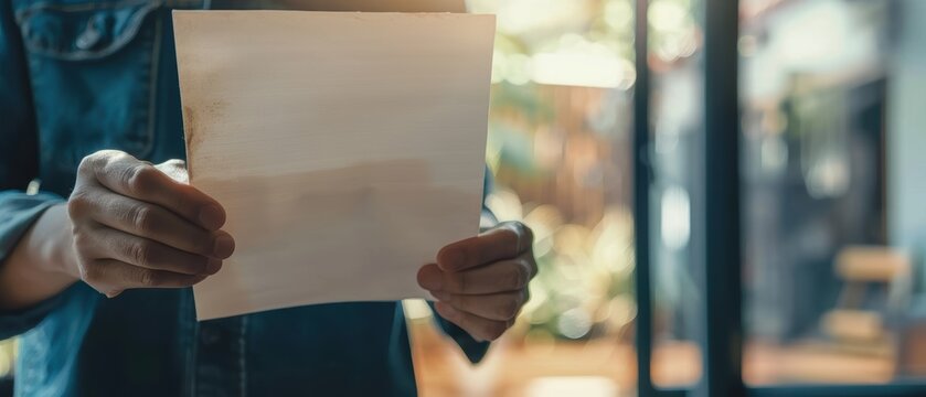 Voter's hand holding a ballot paper with options, federal election, democratic choice