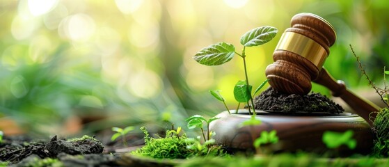 Legal documents with ESG compliance stamps, environmental law, sustainable governance