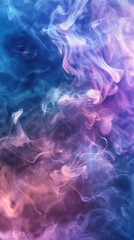 Obraz premium Unique Fantasy Vibrant Ethereal Colorful Background with Purple and Blue Gradient Dreamy Smoke, Shining Divine Light, Halloween, Christmas, Symbol of Human Faith, Jesus, Christianity, Hope, New Year, 