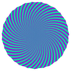 An abstract retro psychedelic spiral shape design element.