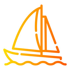 sail boat Line Gradient Icon