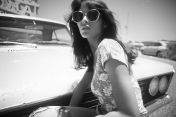 Nostalgic black and white fashion: timeless elegance meets retro vibes in 1960s and 1970s clothing, a monochrome journey through iconic styles of the era, capturing the essence of vintage glamour