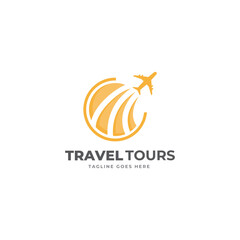 Simple Creative travel logo design template.