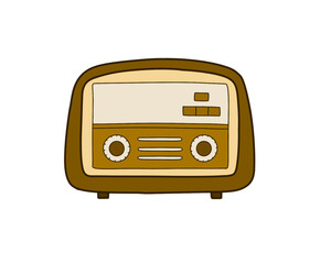 Illustration of Vintage Radio. Old Radio Style