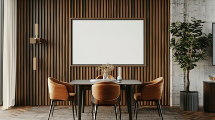 ISO A Paper Size Frame Mockup Display in Modern Office Interior