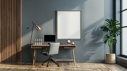 Modern Office Setting: Mockup Frame for ISO A Paper Size