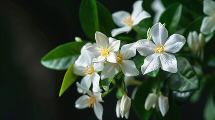 Obraz premium Night flowering Jasmine with dark background 