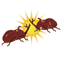 闘うカブトムシ