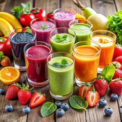 Healthy fruit and vegetable smoothies