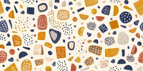 Abstract Minimalistic Geometric Pattern Art in Muted Pantone Tones Calming Zen Nordic Scandinavian Bohemian Watercolor