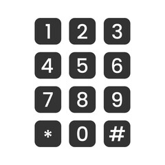 Number pad icon isolated vector illustration.