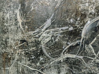 abstract painting backdrop. grunge black and white background.