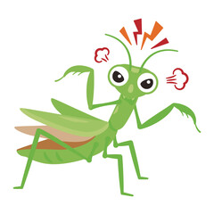 威嚇するカマキリ