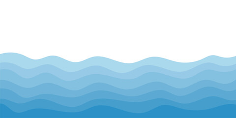 Background vector illustration of blue ocean wave layers