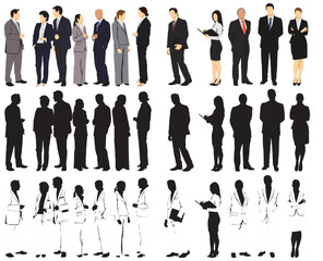 business people set silhouette