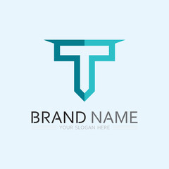 letter T logo image and font T design graphic  vector