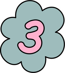 ransom note number cutout hand drawn decoration