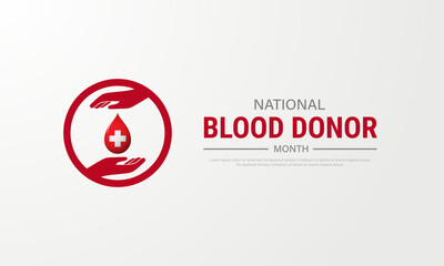 National Blood Donor Month Background Vector Illustration 