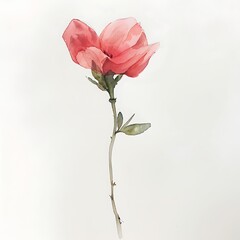 Obraz premium Watercolours single flower on white background. Generative Ai