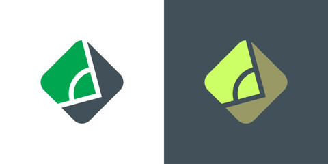 Corner football icon logo vector. Soccer kick grass illustration isolated