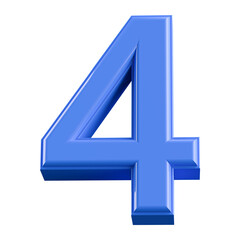 Obraz premium Blue 3D Number 4