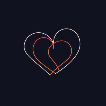 recommend clip art: Two Hearts Drawn in a Continuous Line Vector Illustration Representing Minimalist Love Concept, Perfect for Anniversary, Wedding Invitations, Valentine's Day, Love, Warmth, Simple Design, Elegance, Br