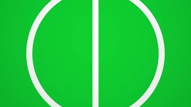 Animated football soccer graphic: England and France flags on green field with center circle. "VS" indicates upcoming match. Dynamic sports visualization for international football tournament.