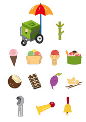 I-cream cart icon. ice cream taste elements. sweet vector