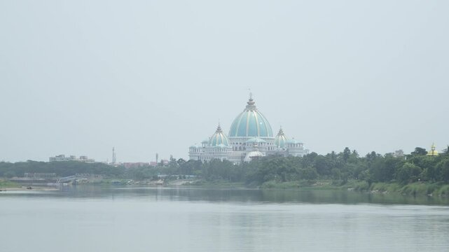 ISKCON Mayapur is the largest Krishna temple in India across the Ganges River.