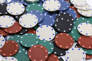 Poker chips gambling currency 